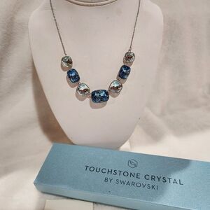 Touchstone Crystal by Swarovski Multi Color Blue Necklace